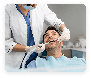 Dentist treating a patient